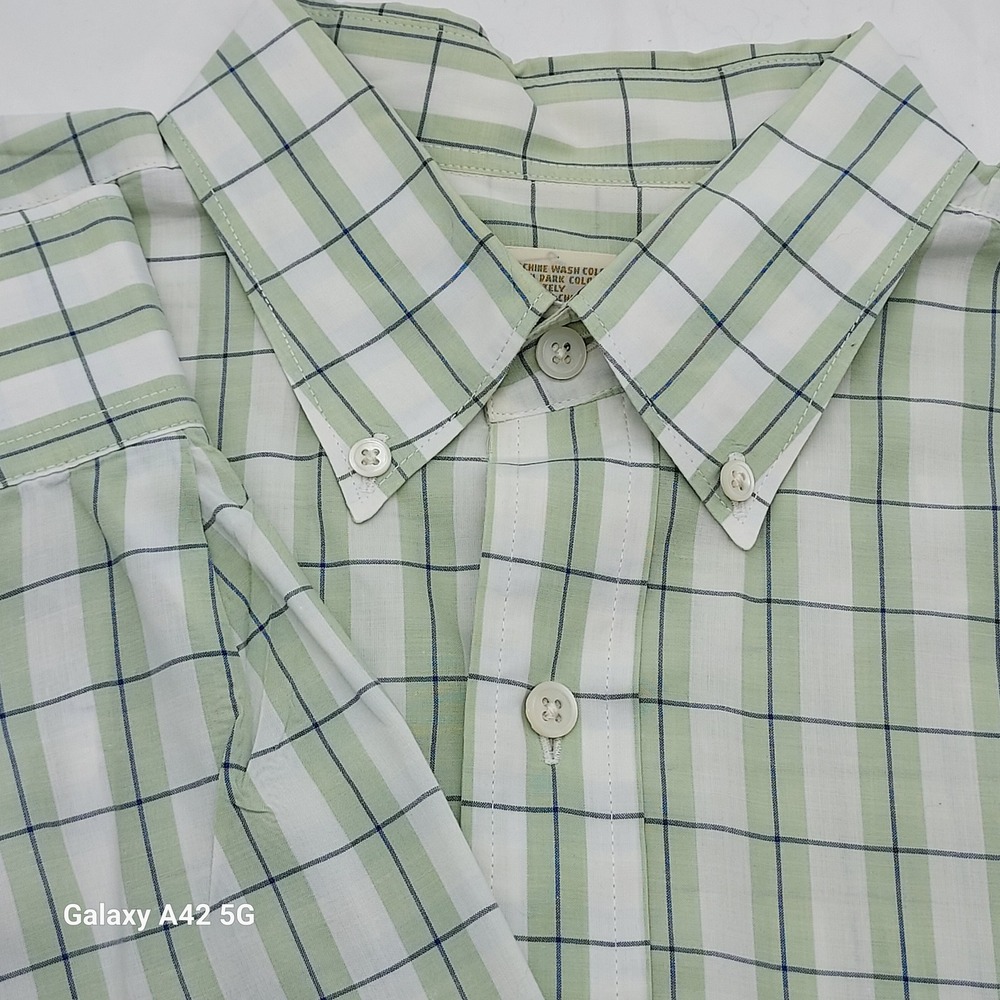 Banana Republic‎ Mens Classic Fit Button Down Shirt Green Plaid Long Sleeve M